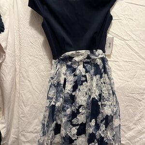 Elegant Black and White Floral Dress